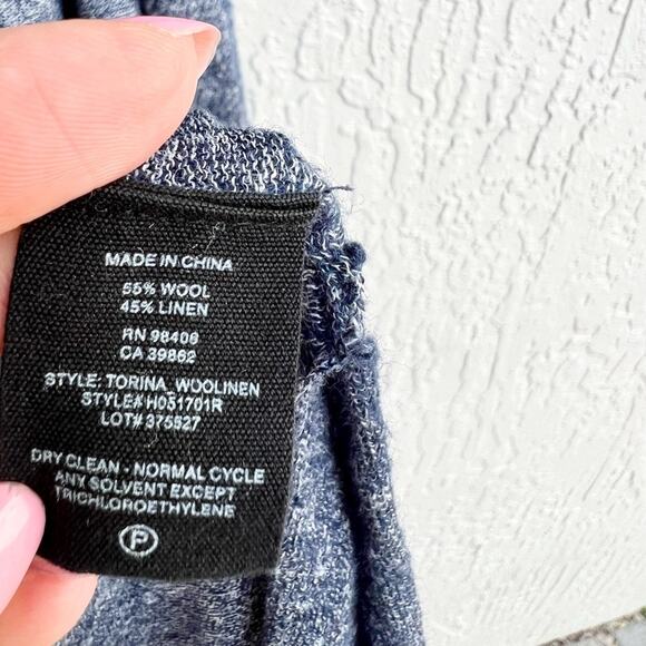 Theory Torina wool-linen blue heather duster cardigan size P / small - Picture 4 of 6